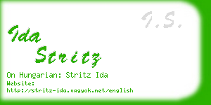 ida stritz business card